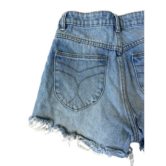 ROLLA’S Dusters High Rise Slim Cut Off Jean Shorts G’Day Mate Aussie 5 Size 23 - Picture 6 of 8